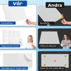Ljudabsorbenter i grå polyester 16-pack - Självhäftande akustikplattor för väggen - Dämpar eko i musikstudio och hemmastudio