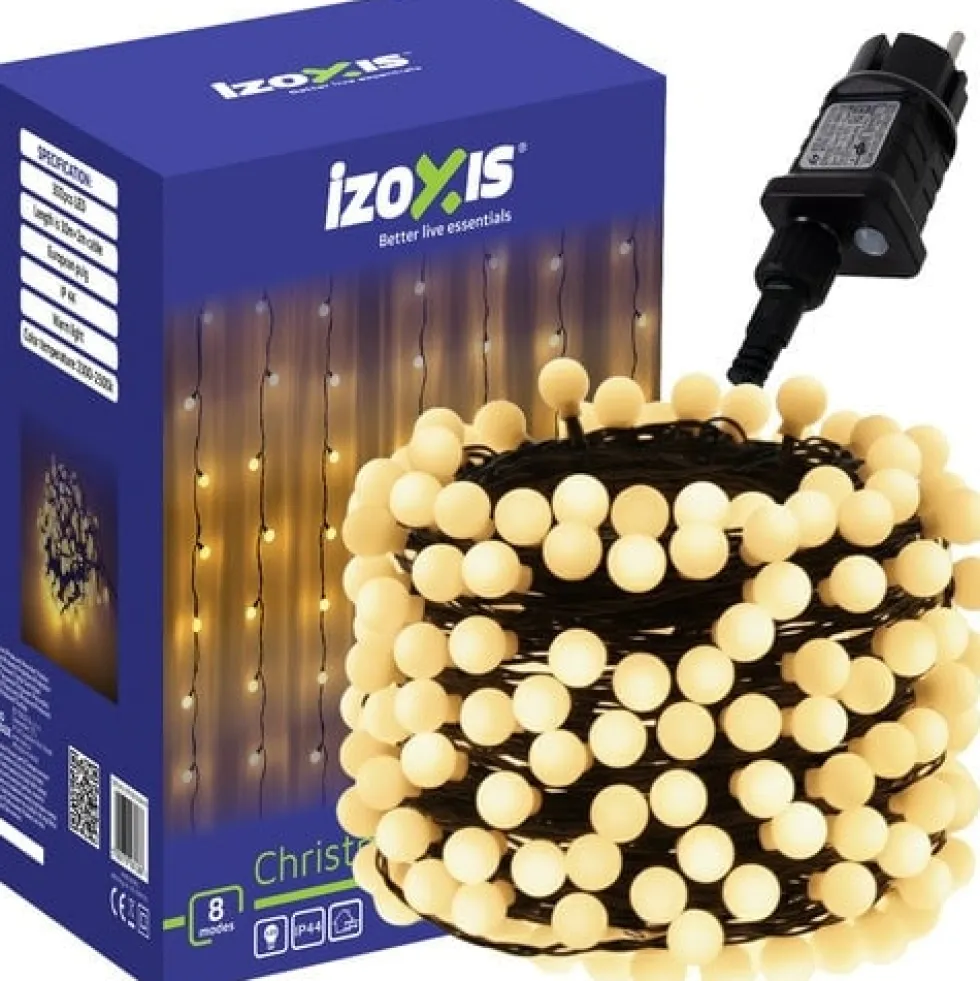 Ljusslinga 30 m 300 LED varmvitt 8 lägen IP44 för inom/utomhus