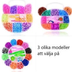 Loom Bands Kit - 600st i olika färger och flera tillbehör