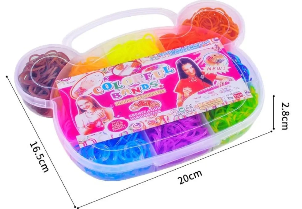 Loom Bands Kit - 600st i olika färger och flera tillbehör