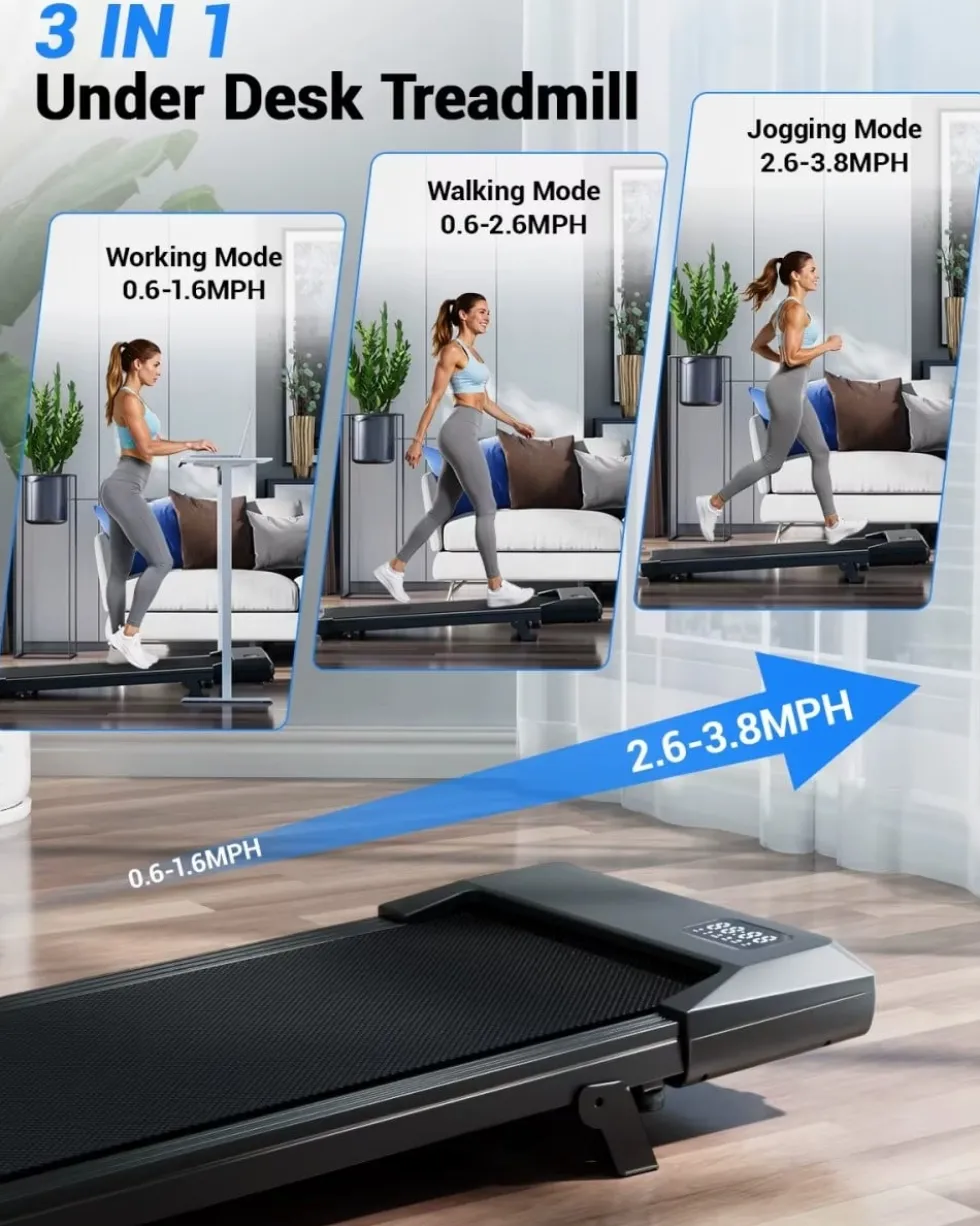 Löparband Foldbar Walking Pad gåband löpband träning med 6 % lutning – 2.5 HP motor upp till 6,1 km/h