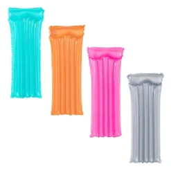 Luftmadrass för pool rosa 183x76 cm med uppblåsbar kudde PVC