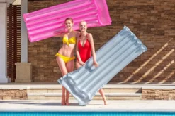 Luftmadrass för pool rosa 183x76 cm med uppblåsbar kudde PVC