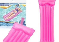 Luftmadrass för pool rosa 183x76 cm med uppblåsbar kudde PVC