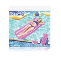 Luftmadrass för pool rosa 183x76 cm med uppblåsbar kudde PVC