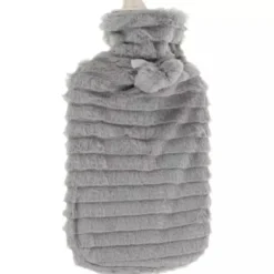 2L Värmeflaska med Fluffigt Fodral - Stor Varmvattenflaska med Plyschöverdrag