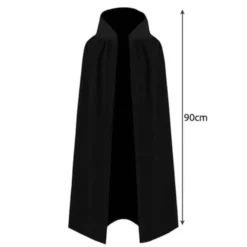 Magikerdräkt barn svart 4-delar cape 90 cm hatt stav glasögon