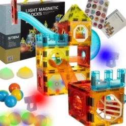 Magnetic tiles 75 delar / Magnetiska byggklossar för barn