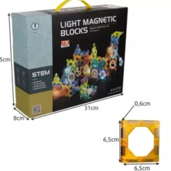Magnetic tiles 75 delar / Magnetiska byggklossar för barn
