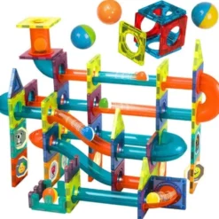 Magnetiska byggblock bollbana 96 delar ABS flerfärgad 3+ år