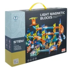 Magnetiska byggblock 3D kulbana 110 delar med LED, 3+ år