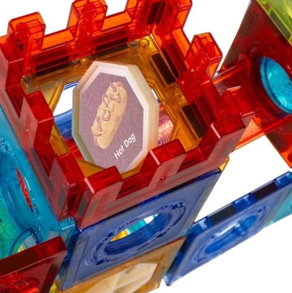 Magnetiska byggblock 3D kulbana 110 delar med LED, 3+ år