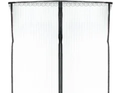 Magnetiskt myggnät för dörr 110x220 cm svart polyester med stift