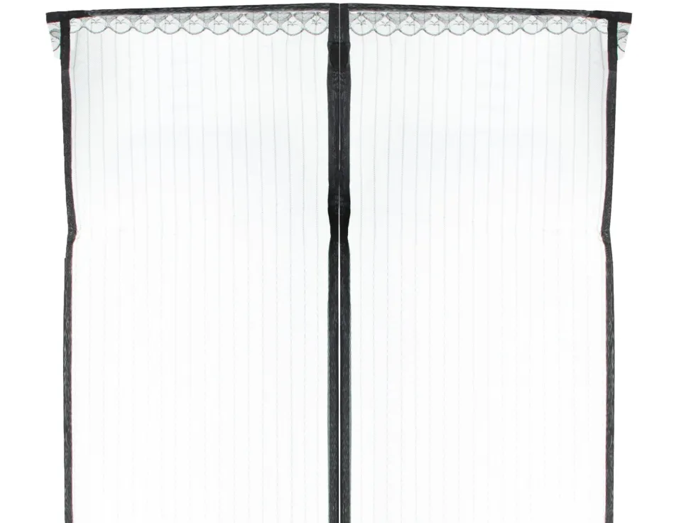 Magnetiskt myggnät för dörr 110x220 cm svart polyester med stift
