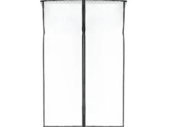 Magnetiskt myggnät för dörr 110x220 cm svart polyester med stift