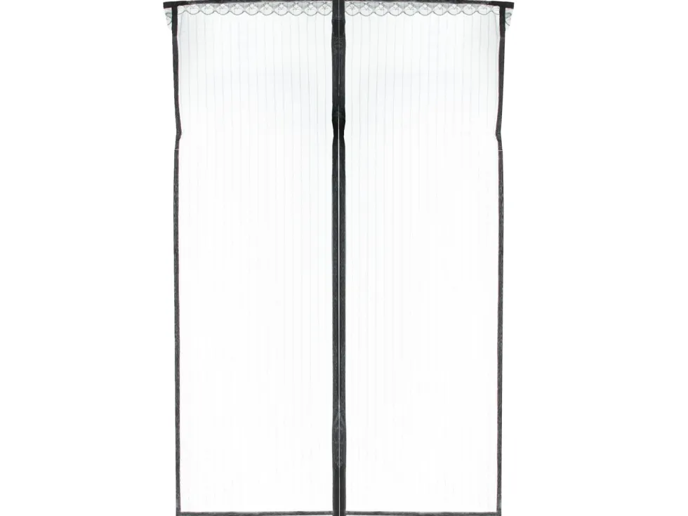 Magnetiskt myggnät för dörr 110x220 cm svart polyester med stift