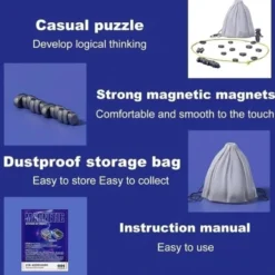 Magnetiskt SchackspelPusselstrategispelBrädspel - Roligt Magnetiskt Brädspel -julklappar