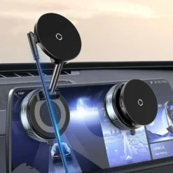360° Magsafe Bilhållare med Trådlös Laddning och Superstark Vakuum Sugpropp