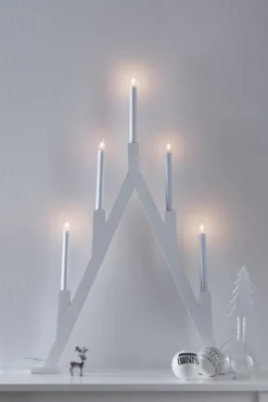 Markslöjd Bjurfors adventsljusstake röd och vit, 77 cm