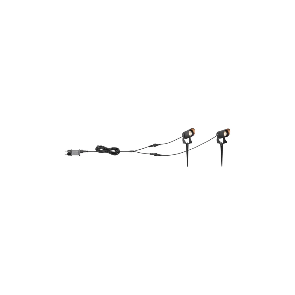 Markslöjd Nexus Trädgårdsspotlight3W Svart, 2-pack