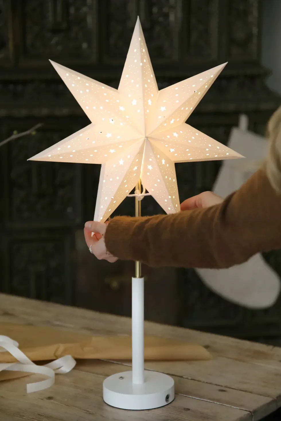 Markslöjd Noella uppladdningsbar adventsstjärna
