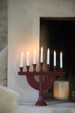 Markslöjd Torpa adventljusstake röd 53 cm