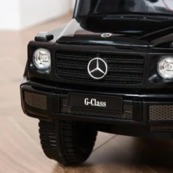 Mercedes-Benz G350 åkbil med körhandtag, 3-i-1 åkbil med ratt, för barn 18-36 månader, svart