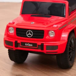 Mercedes G350 Licensierad åkbil för barn i åldrarna 1-3, avtagbart skyddstak och ledstång, 85,5x40,5x95 cm, röd