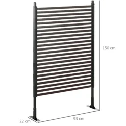 Metallskärm för trädgårdsbruk med fötter eller pålar för markmontering, modulär, 93L x 22B x 150H cm