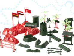 Militärleksak set 307 delar med 240 soldater, 6 tankar och flygplan