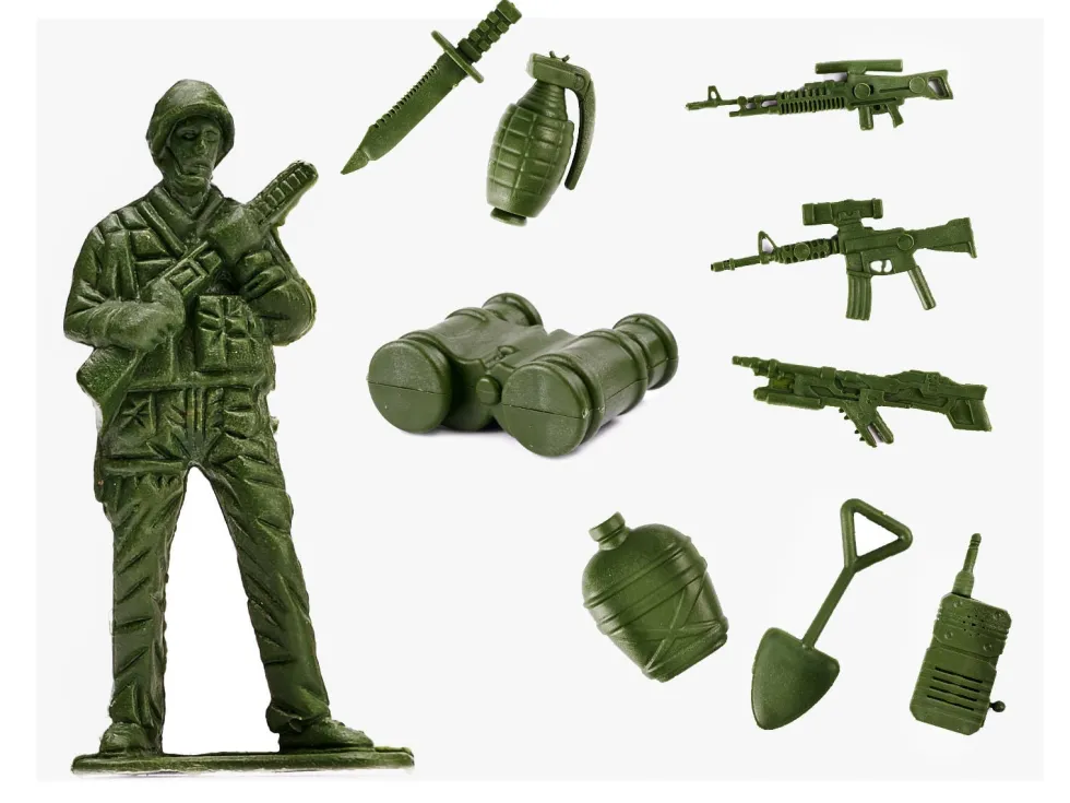 Militärleksak set 307 delar med 240 soldater, 6 tankar och flygplan