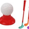 Mini golfset för barn 3+ med vagn på hjul, 3 klubbor, 5 bollar