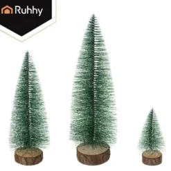 Mini julgranar snöklädda med träbas 3-pack 11,5–28 cm