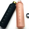 Minimalistisk Motivational Vattenflaska med Tidsmarkör 1000ml Beige