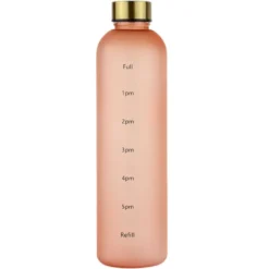 Minimalistisk Motivational Vattenflaska med Tidsmarkör 1000ml Beige