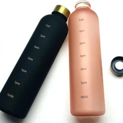 Minimalistisk Motivational Vattenflaska med Tidsmarkör 1000ml Rosa