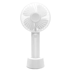 Mini Portabel Fläkt Med Bordsställ USB Uppladdningsbar Vit
