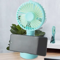 Mini Portabel Fläkt Med Bordsställ USB Uppladdningsbar Vit