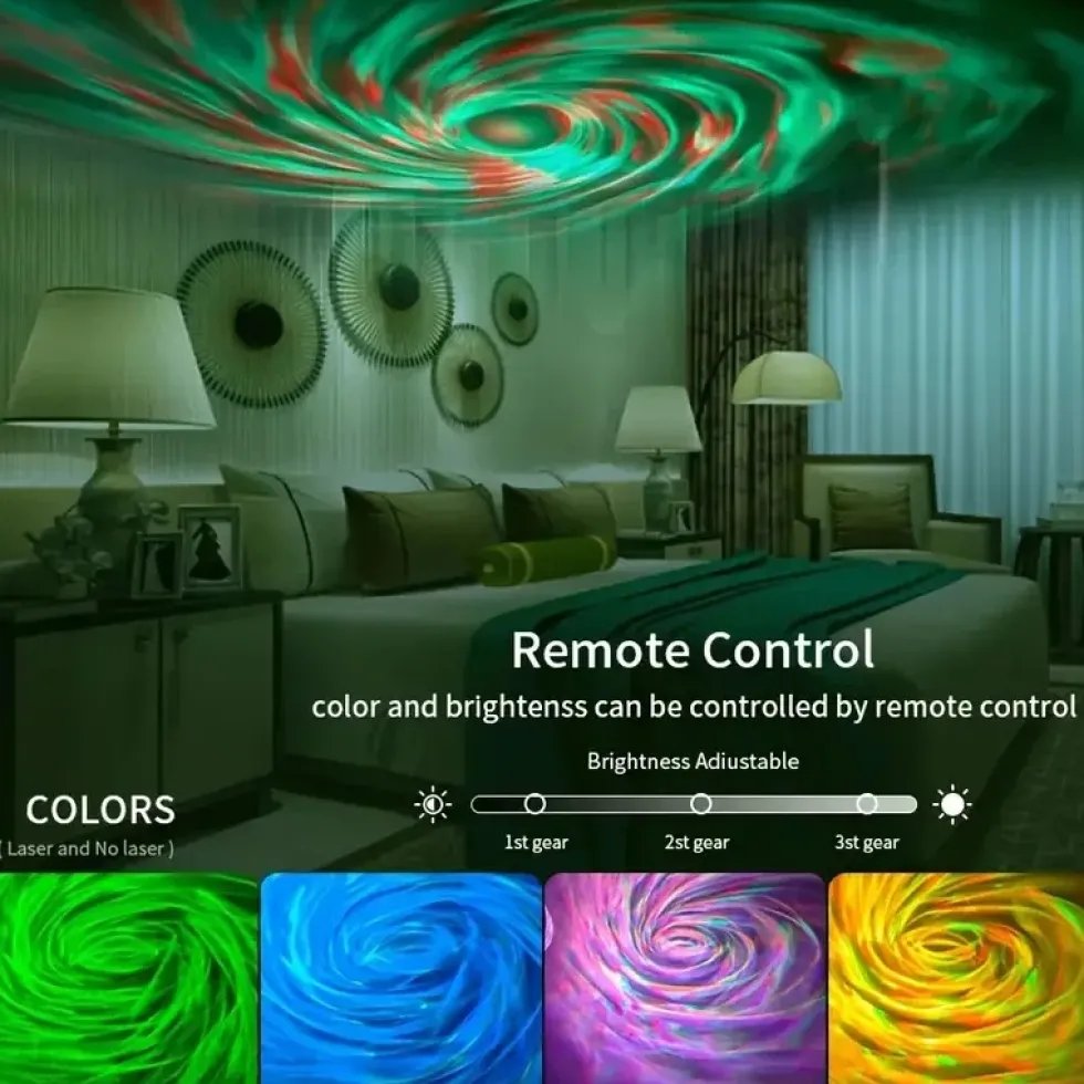 Mini Roterande RGB Nebula LED Projektor Nattlampa