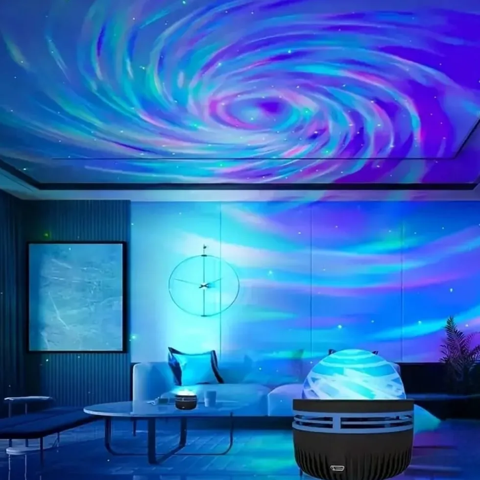 Mini Roterande RGB Nebula LED Projektor Nattlampa