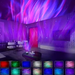 Mini Roterande RGB Norrsken Aurora LED Projektor Nattlampa