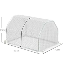 Miniväxthus polytunnel 99x71x60 cm, väderbeständig, portabel, grön