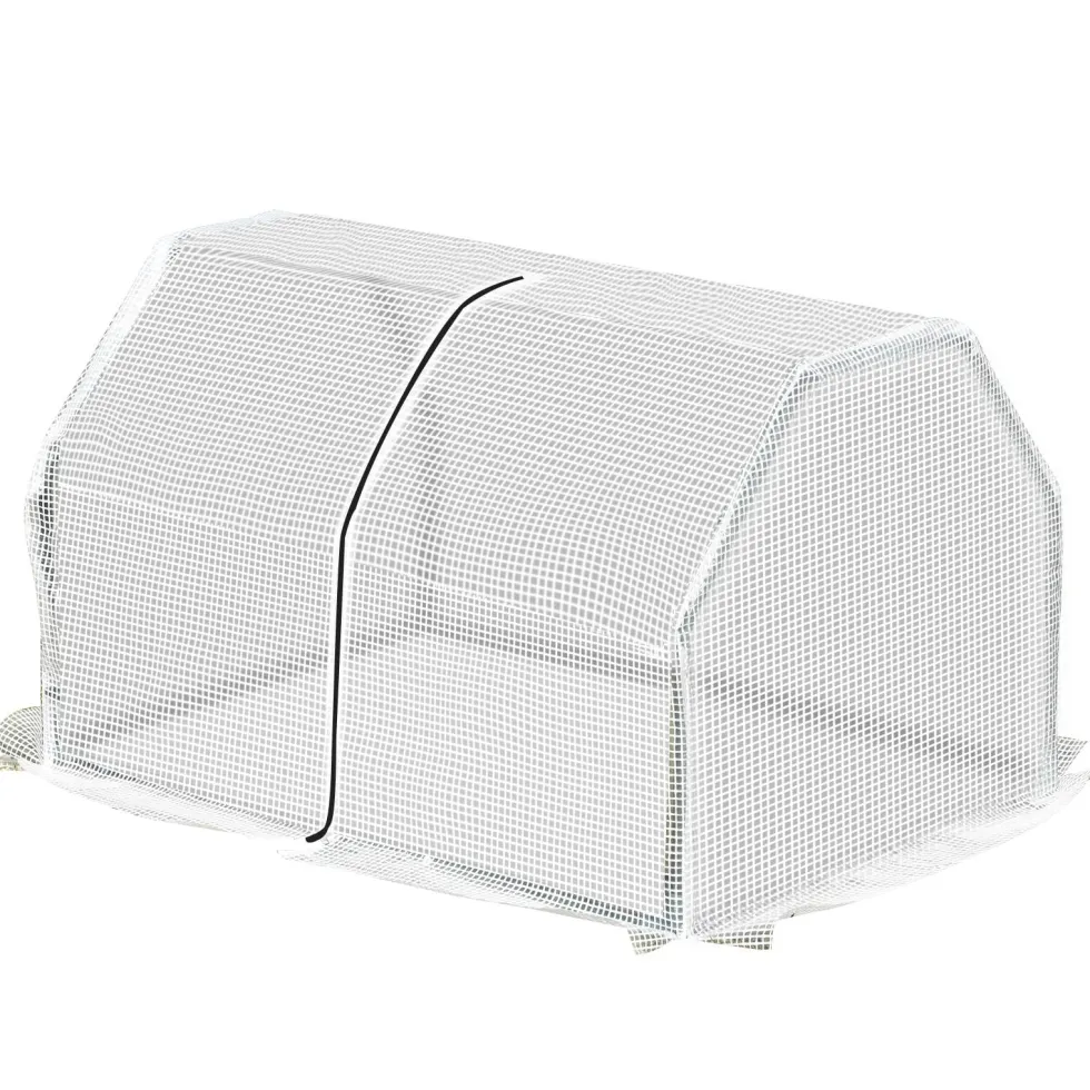 Miniväxthus polytunnel 99x71x60 cm, väderbeständig, portabel, grön