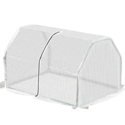 Miniväxthus polytunnel 99x71x60 cm, väderbeständig, portabel, grön
