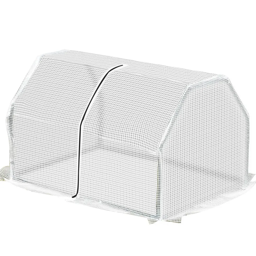 Miniväxthus polytunnel 99x71x60 cm, väderbeständig, portabel, grön