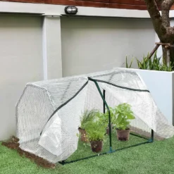 Miniväxthus polytunnel 99x71x60 cm, väderbeständig, portabel, grön