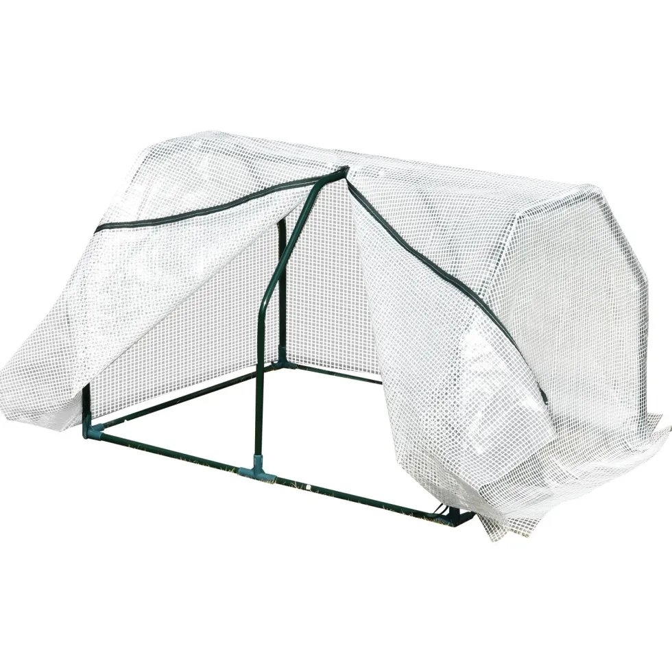 Miniväxthus polytunnel 99x71x60 cm, väderbeständig, portabel, grön