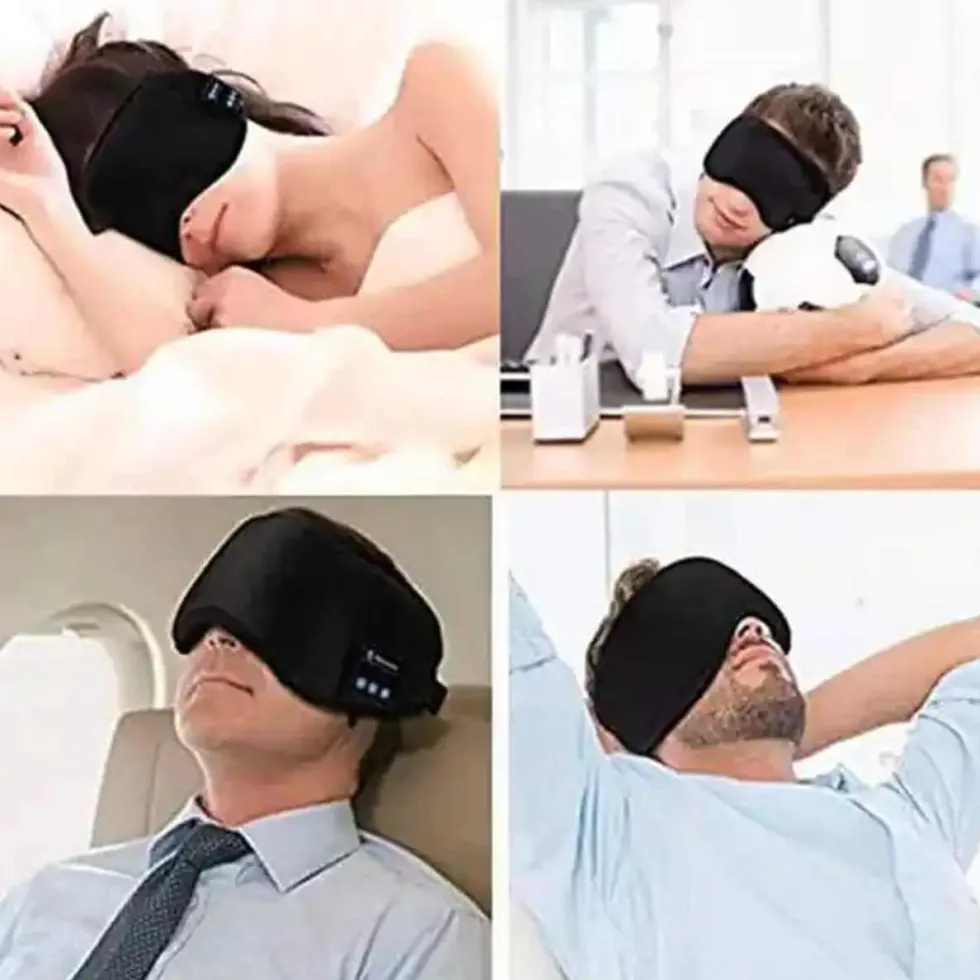 Mjuka Sovhörlurar - Sovmask med Bluetooth Hörlurar Grå