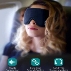 Mjuka Sovhörlurar - Sovmask med Bluetooth Hörlurar Grå