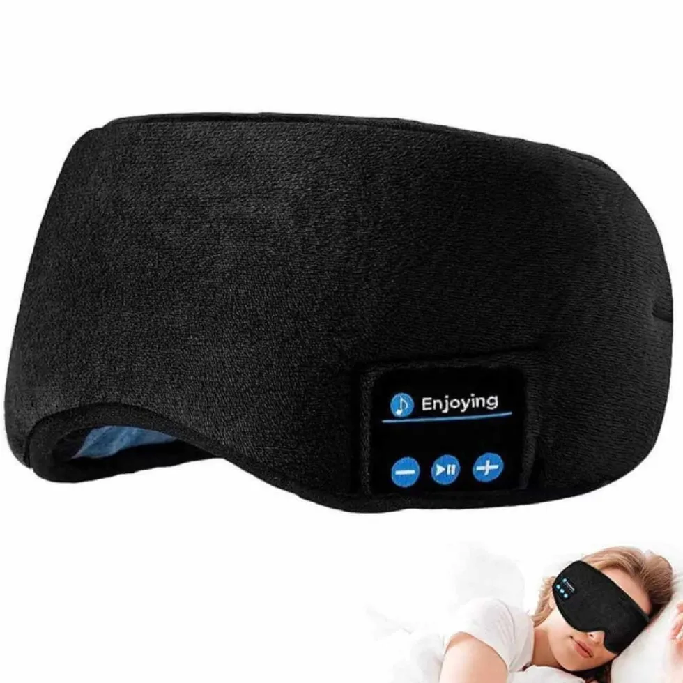 Mjuk Sovmask med Bluetooth Hörlurar - Sovhörlurar